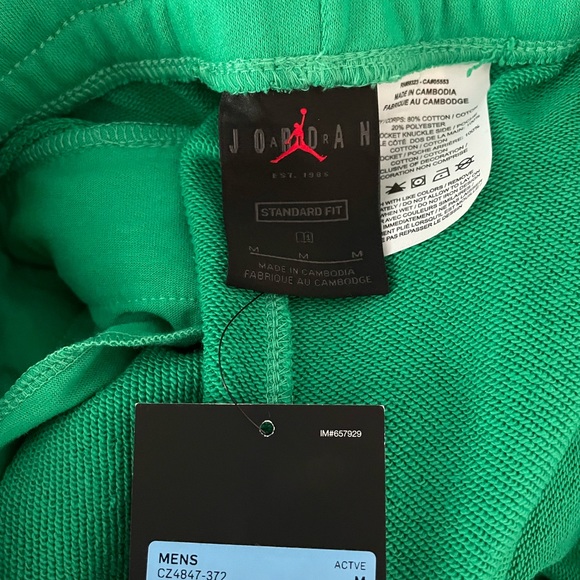 Air Jordan DNA Sport Fleece Shorts Green Black - Picture 8 of 10
